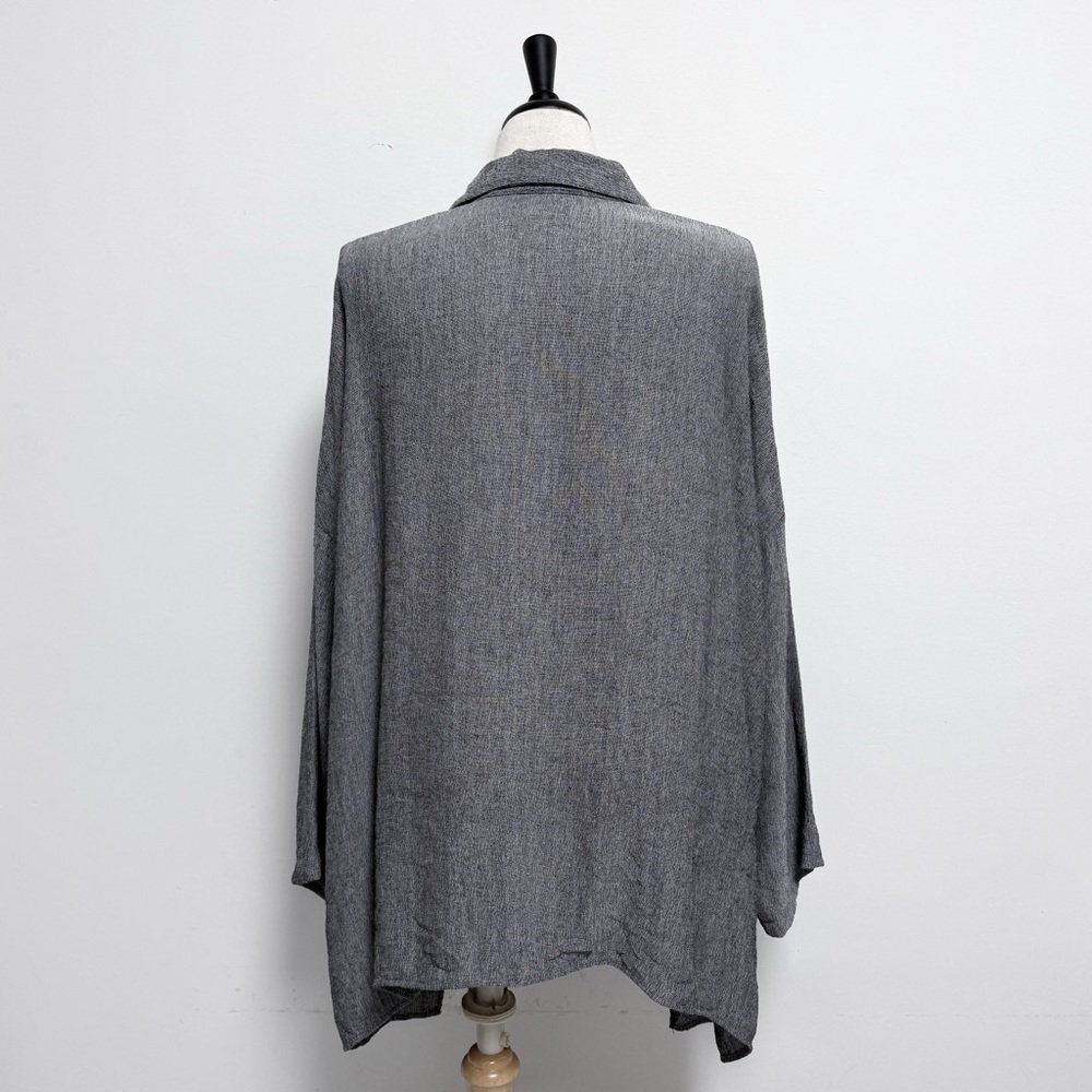 Blanque Black White Button Up Collared Oversized … - image 5